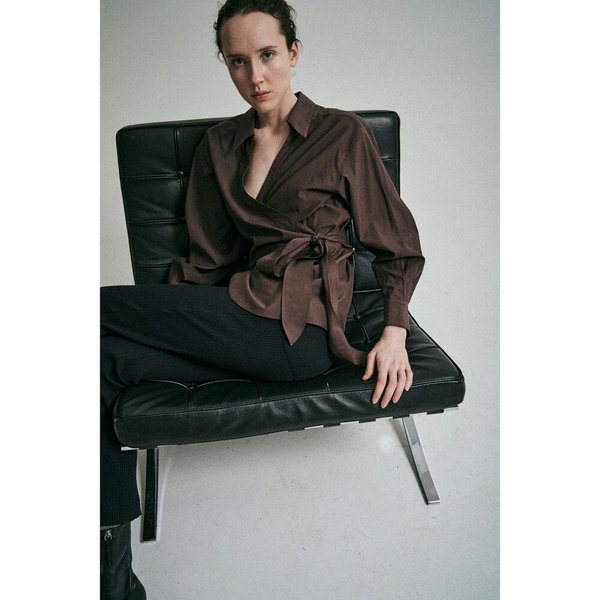 Sayaka Davis Wrap Shirt - Black Sayaka Davis Wrap Shirt - Black