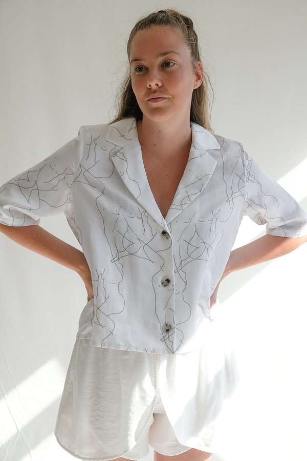 OhSevenDays Fiorenza cropped sleeve shirt - white OhSevenDays Fiorenza cropped sleeve shirt - white