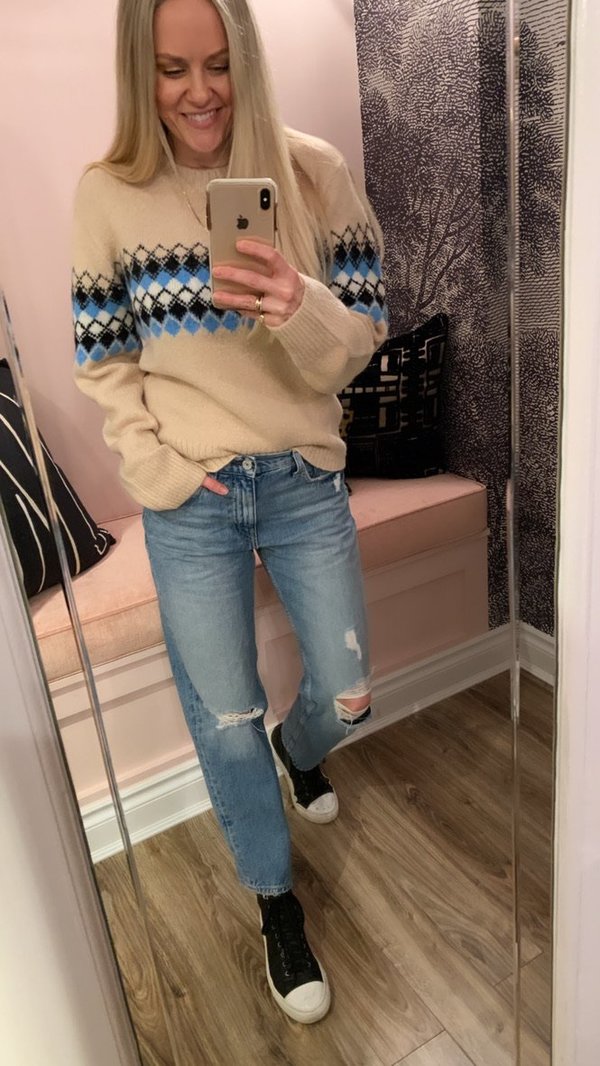 A.L.C. Nathan Fair Isle Sweater - beige multi A.L.C. Nathan Fair Isle Sweater - beige multi