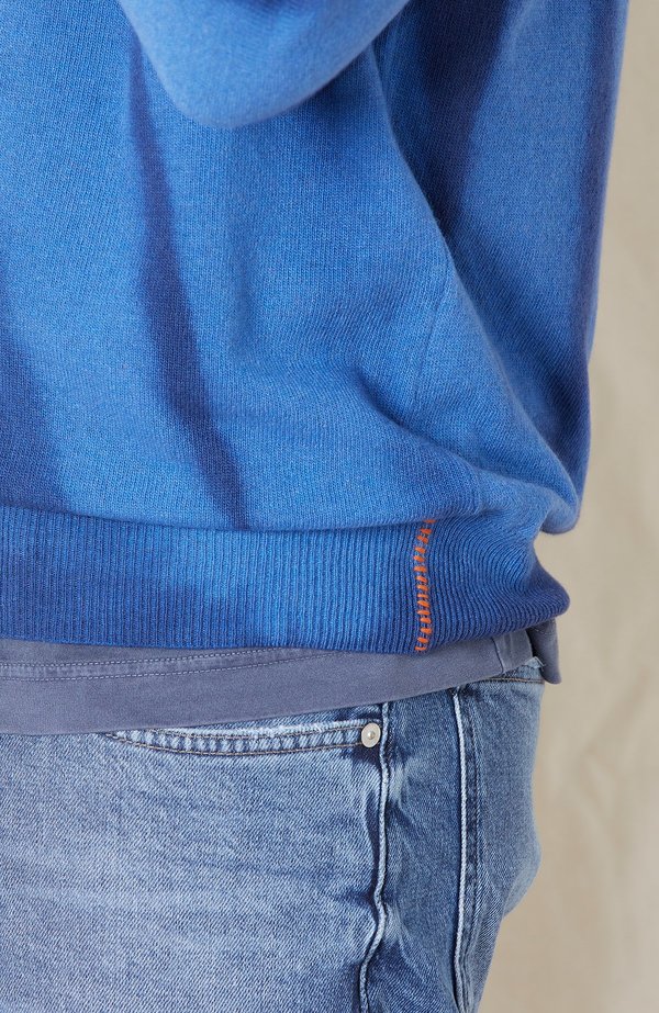 PRESIDENTS Shibori Recycled Cash Crew Sweater - Deep Navy/Light Blue PRESIDENTS Shibori Recycled Cash Crew Sweater - Deep Navy/Light Blue