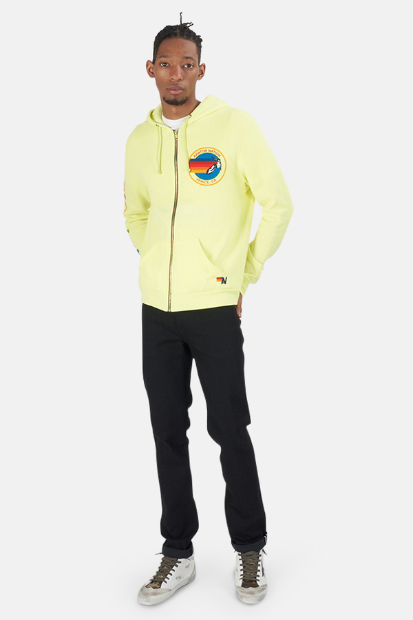 Aviator Nation Men's Zip Hoodie Sweater - Yellow Aviator Nation Men's Zip Hoodie Sweater - Yellow