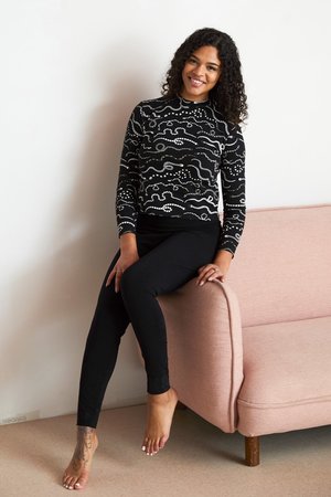 North Of West Morgan Mock Neck - Black/Snake Rainbow Print North Of West Morgan Mock Neck - Black/Snake Rainbow Print