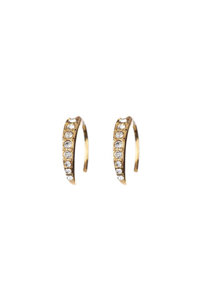 LUV AJ Gold Pavé Crescent Huggies LUV AJ Gold Pavé Crescent Huggies