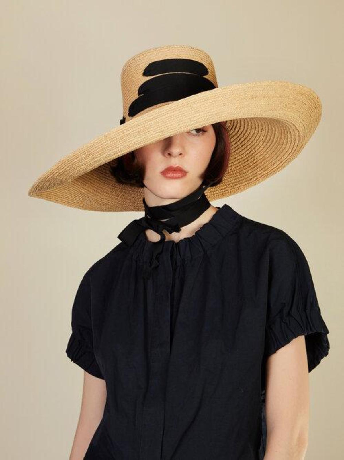 Lola Hats Espartina Hat - Straw/Black Ribbon | Garmentory