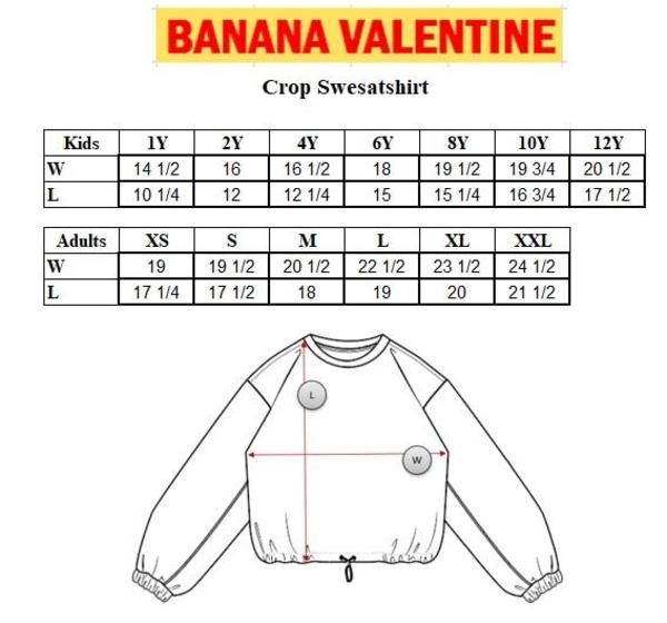 KIDS Banana Valentine Worms Crop Sweatshirt - BLUE KIDS Banana Valentine Worms Crop Sweatshirt - BLUE