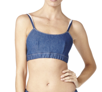 Collina Strada Maldives Bra- Denim Collina Strada Maldives Bra- Denim