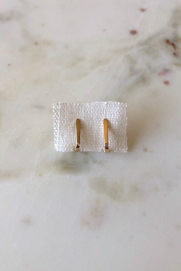 Blanca Monrós Gómez Curved Bar Studs Earing - 14k Reclaimed Gold Blanca Monrós Gómez Curved Bar Studs Earing - 14k Reclaimed Gold