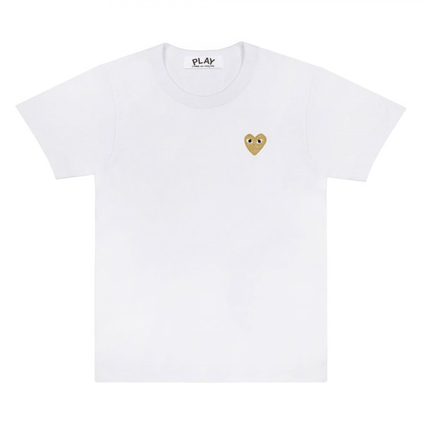 Comme des Garçons Heart Logo Tee - White/Gold Comme des Garçons Heart Logo Tee - White/Gold