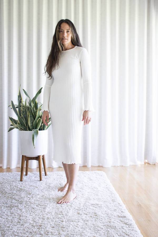 Simon Miller Macadamia Long Sleeve Wells Dress - White Simon Miller Macadamia Long Sleeve Wells Dress - White
