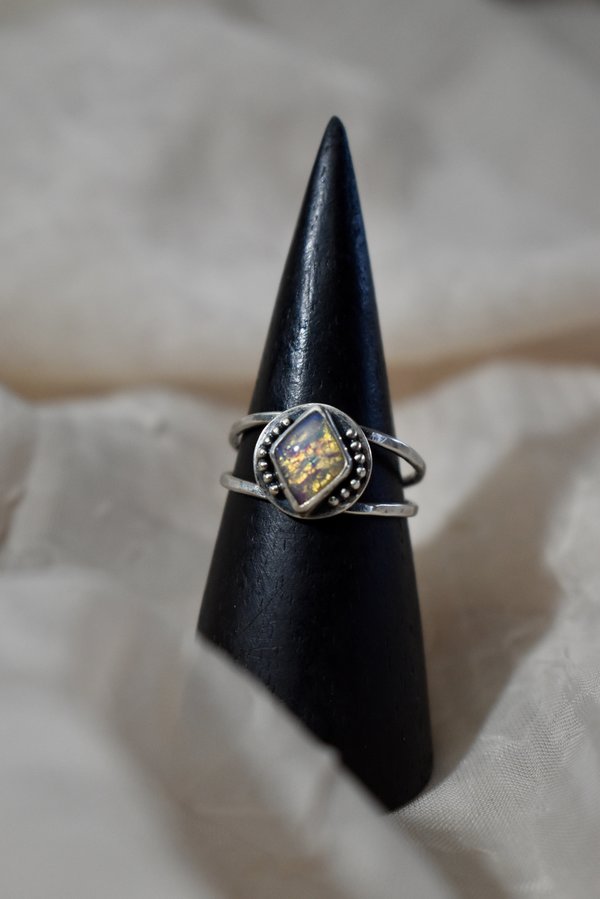 Blue & Blue Vintage Glass Ring Blue & Blue Vintage Glass Ring