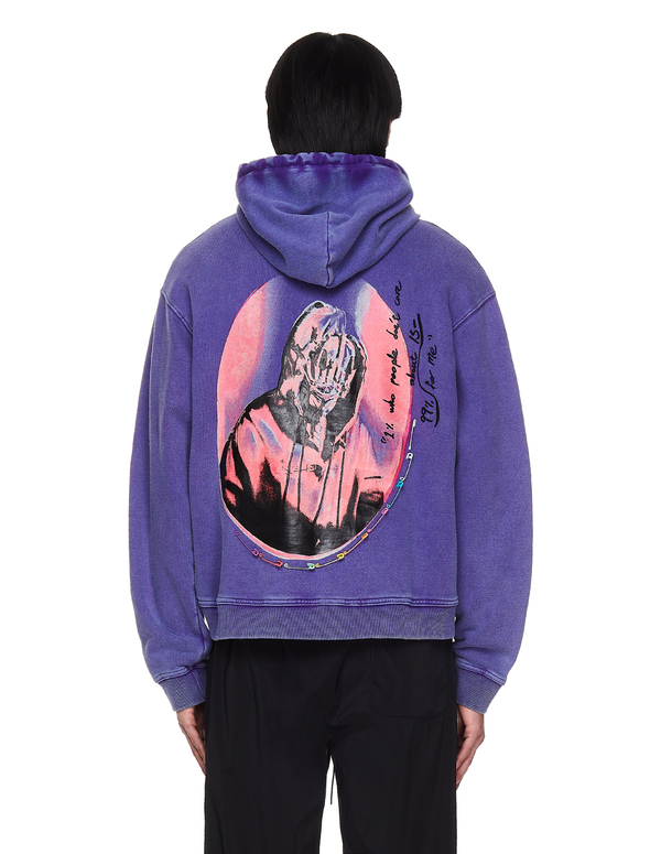 99% IS- We Don't Care Printed Hoodie - Purple 99% IS- We Don't Care Printed Hoodie - Purple