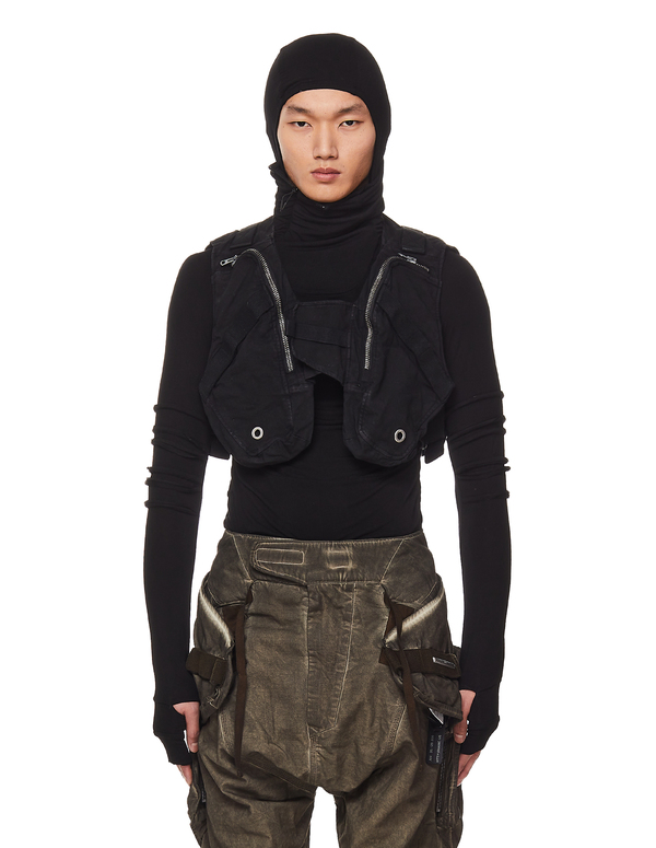 HAMCUS / PRMTVSM/ギミックショートベスト/ナイロン/BLK Hamcus Cropped Vest - Black | Garmentory