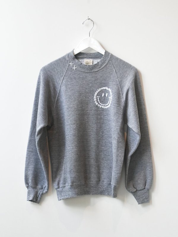 Vintage Happy Face Sweatshirt - Grey Vintage Happy Face Sweatshirt - Grey