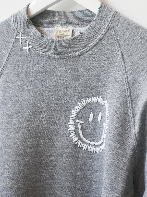 Vintage Happy Face Sweatshirt - Grey Vintage Happy Face Sweatshirt - Grey