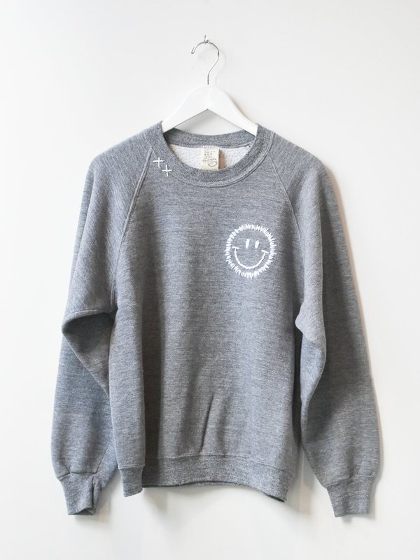 Vintage Happy Face Sweatshirt - Grey Vintage Happy Face Sweatshirt - Grey