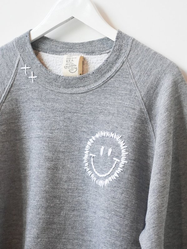 Vintage Happy Face Sweatshirt - Grey Vintage Happy Face Sweatshirt - Grey