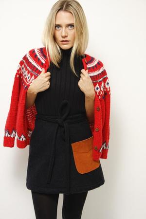 VINTAGE INTARSIA SWEATER - RED VINTAGE INTARSIA SWEATER - RED