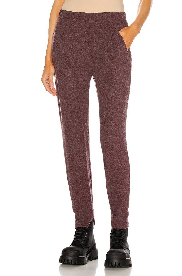 Enza Costa Jersey Split Joggers - Bordeaux Enza Costa Jersey Split Joggers - Bordeaux