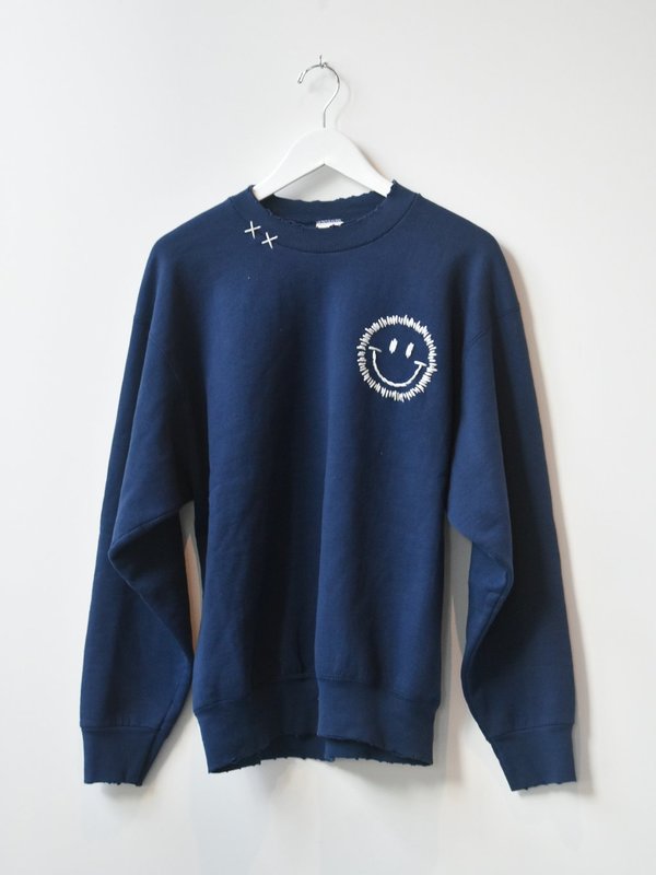 Vintage Happy Face Sweatshirt - Navy Vintage Happy Face Sweatshirt - Navy