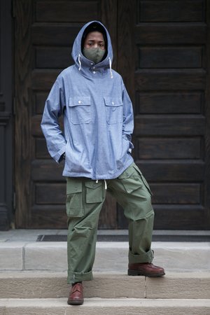 Engineered Garments for Totem Brand Co. Cagoule Shirt Jacket - Blue Engineered Garments for Totem Brand Co. Cagoule Shirt Jacket - Blue