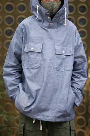 Engineered Garments for Totem Brand Co. Cagoule Shirt Jacket - Blue Engineered Garments for Totem Brand Co. Cagoule Shirt Jacket - Blue