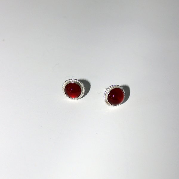 Body Double Angela Studs - Carnelian/Sterling Silver Body Double Angela Studs - Carnelian/Sterling Silver