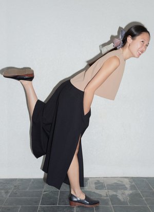 KAAREM Tu Sa Wide Leg Split Leg Pocket Pant w/ Elastic - Black KAAREM Tu Sa Wide Leg Split Leg Pocket Pant w/ Elastic - Black