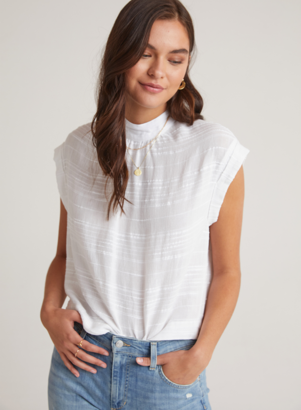 Bella Dahl Cap sleeve Button Back Blouse - White Bella Dahl Cap sleeve Button Back Blouse - White