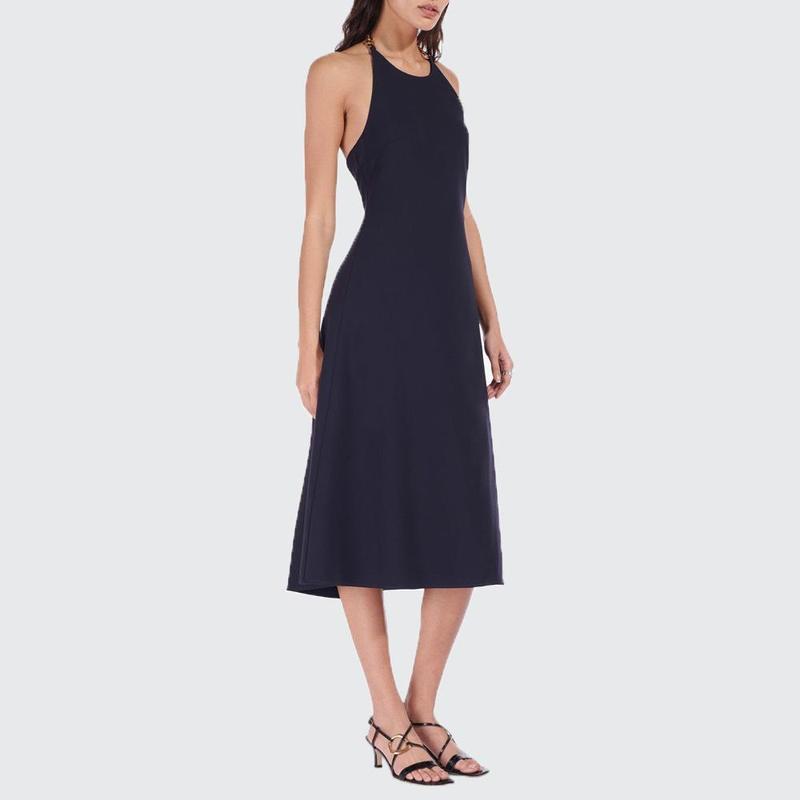 Staud Moritz Halter Dress - Navy | Garmentory