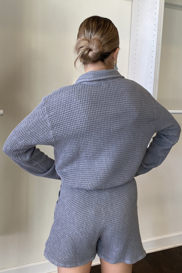 Donni. Waffle 1/2 Zip Pullover - Fog Donni. Waffle 1/2 Zip Pullover - Fog