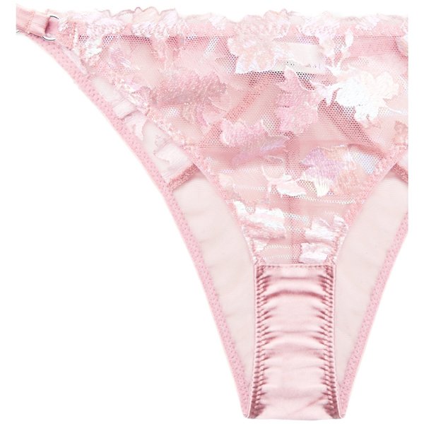 fleur du mal Prisma Embroidery Cheeky - Rose Pink fleur du mal Prisma Embroidery Cheeky - Rose Pink