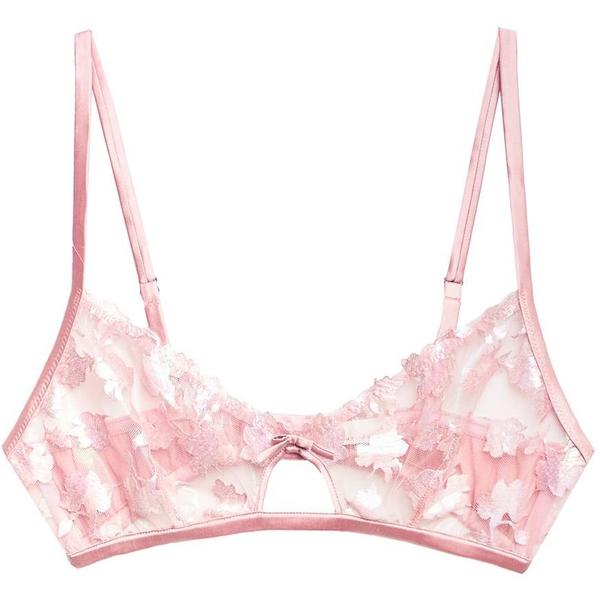 fleur du mal Prisma Embroidery Cutout Bralette - Rose Pink fleur du mal Prisma Embroidery Cutout Bralette - Rose Pink