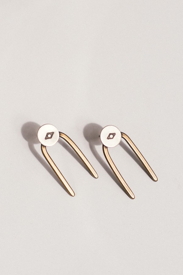 Rivet & Rise Double Vision Stud Earrings - Brass Rivet & Rise Double Vision Stud Earrings - Brass