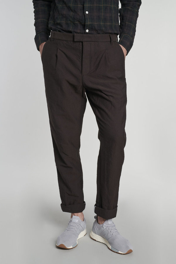 Delikatessen Wool and Cotton Retro Trousers - Dark Brown Delikatessen Wool and Cotton Retro Trousers - Dark Brown