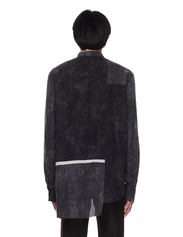 Ziggy Chen Asymmetric Patchwork Shirt Ziggy Chen Asymmetric Patchwork Shirt