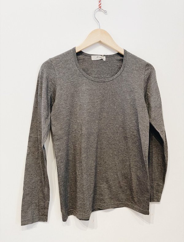 Ichi Antiquités Cotton Yak Tee - Charcoal Ichi Antiquités Cotton Yak Tee - Charcoal