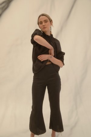 Muse the Label Bessie Cropped Flares - Black Muse the Label Bessie Cropped Flares - Black