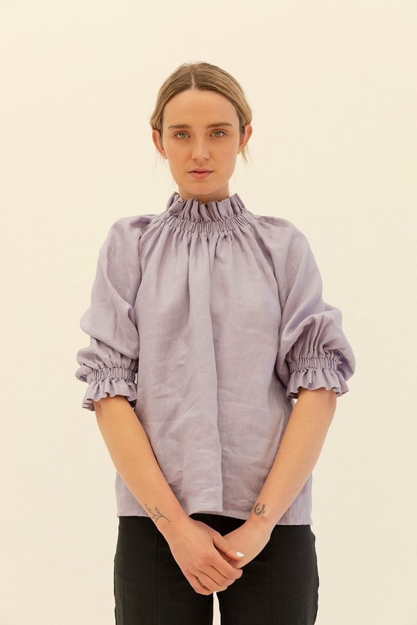 Muse the Label Celia Frill Blouse - Lilac Muse the Label Celia Frill Blouse - Lilac