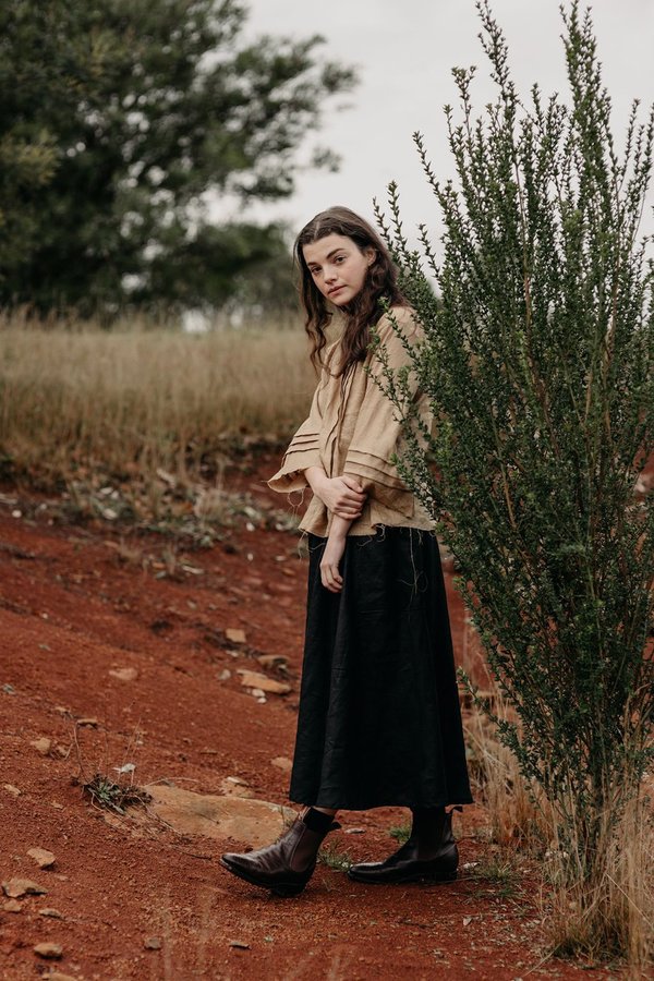 Muse the Label Elly Pleat Shirt - Sand Muse the Label Elly Pleat Shirt - Sand