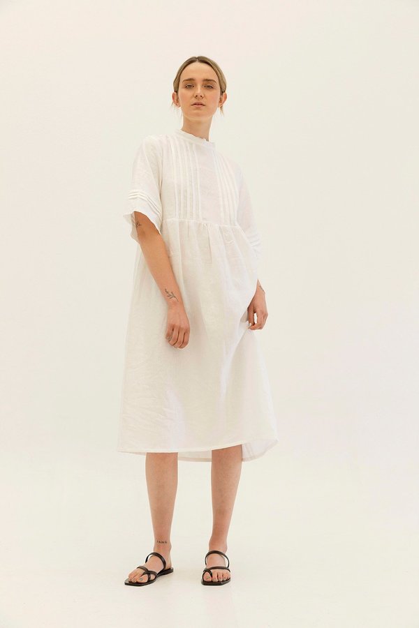Muse the Label Florence Pintuck Dress - White Muse the Label Florence Pintuck Dress - White