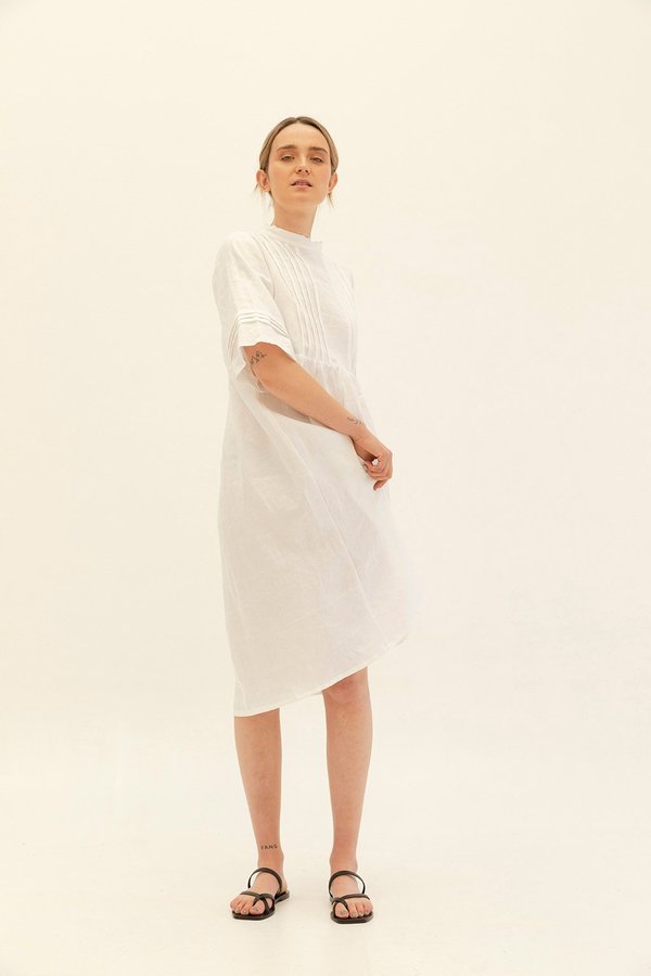 Muse the Label Florence Pintuck Dress - White Muse the Label Florence Pintuck Dress - White
