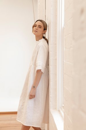 Muse the Label Florence Pintuck Dress - White Muse the Label Florence Pintuck Dress - White