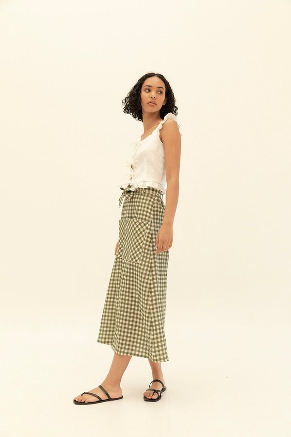 Muse the Label Holly Skirt - Khaki Check Muse the Label Holly Skirt - Khaki Check