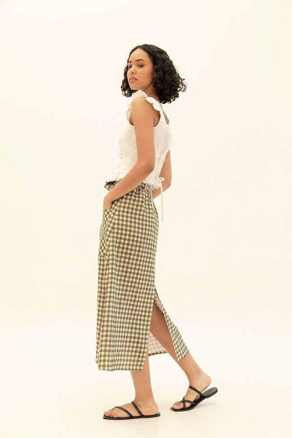 Muse the Label Holly Skirt - Khaki Check Muse the Label Holly Skirt - Khaki Check