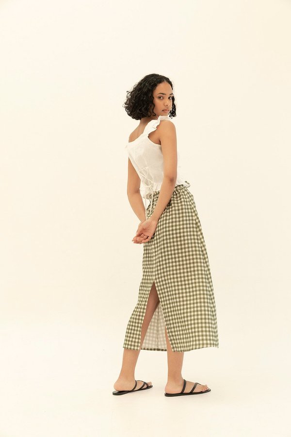 Muse the Label Holly Skirt - Khaki Check Muse the Label Holly Skirt - Khaki Check