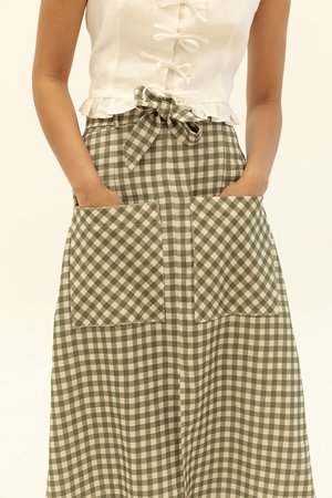 Muse the Label Holly Skirt - Khaki Check Muse the Label Holly Skirt - Khaki Check