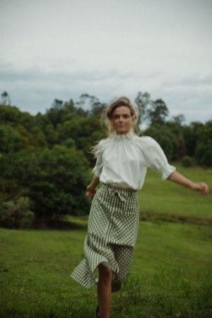 Muse the Label Holly Skirt - Khaki Check Muse the Label Holly Skirt - Khaki Check