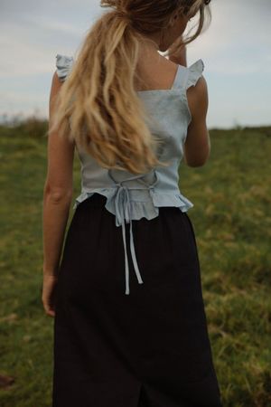 Muse the Label Isobel Frill Tank - Sky Muse the Label Isobel Frill Tank - Sky
