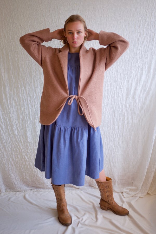 Beaton Linen June Dress - Cornflower