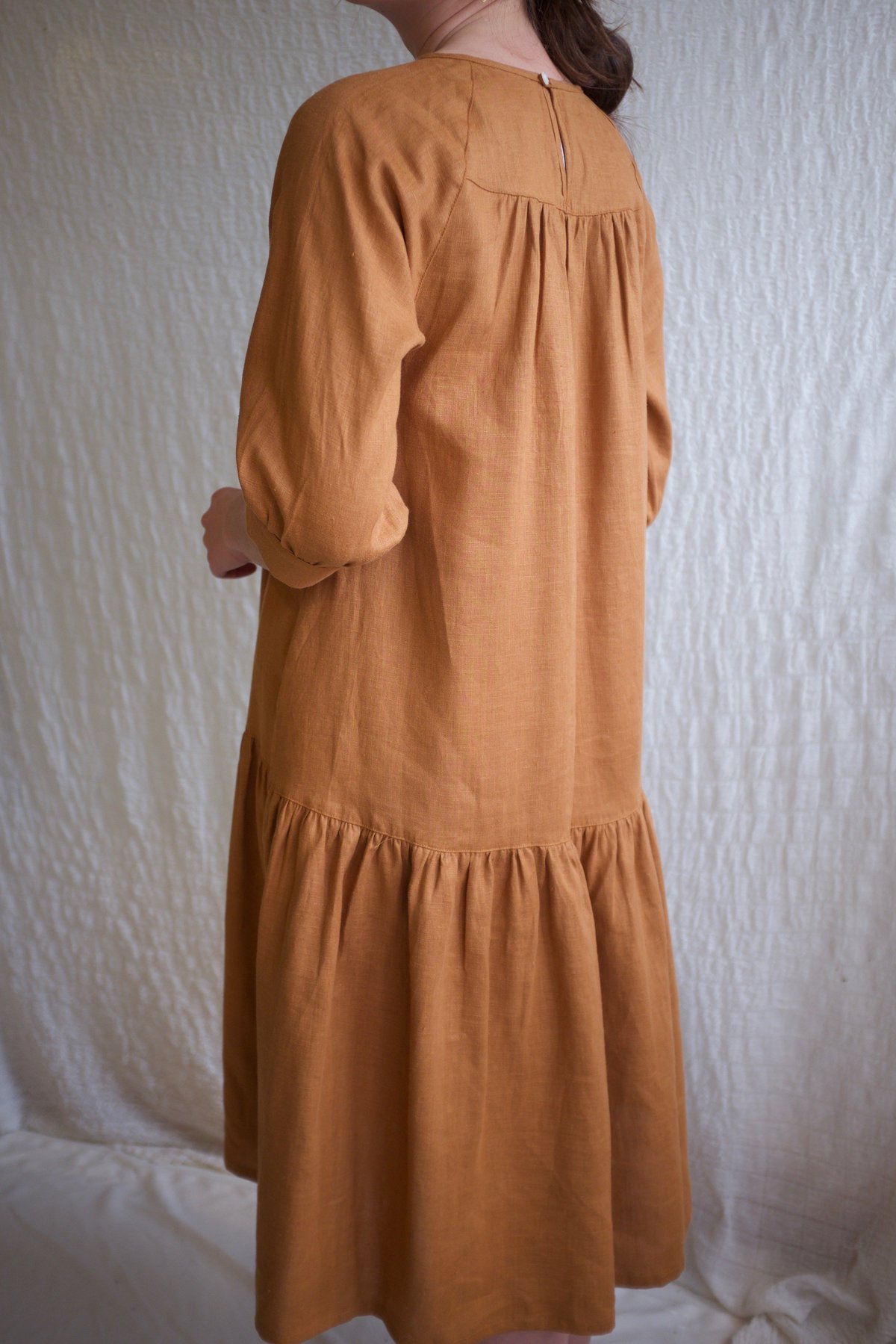 knee length dresses for ladies June Dress in Light Blue Linen/Cotton – LizAlig main image 0